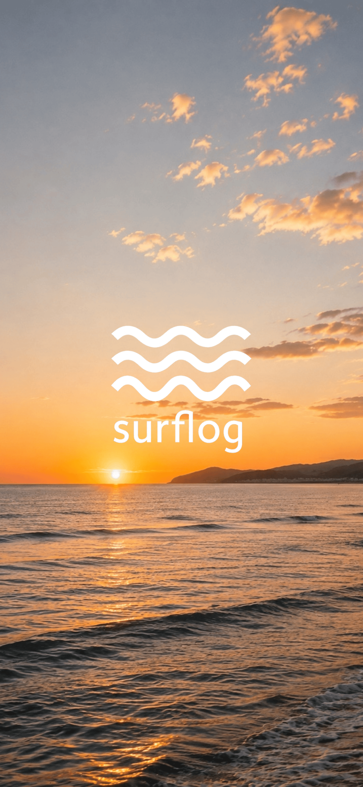 surflogのロゴと海のプレビュー